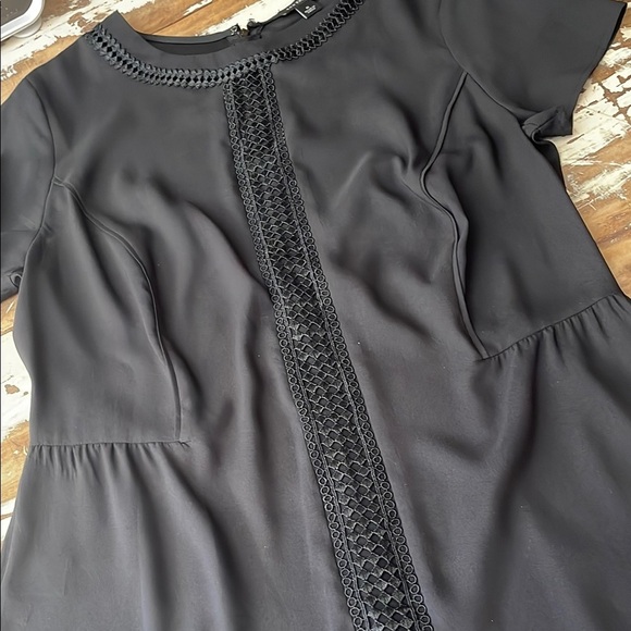 Ann Taylor Black Peplum Blouse with Lace embellishment - Picture 4 of 9